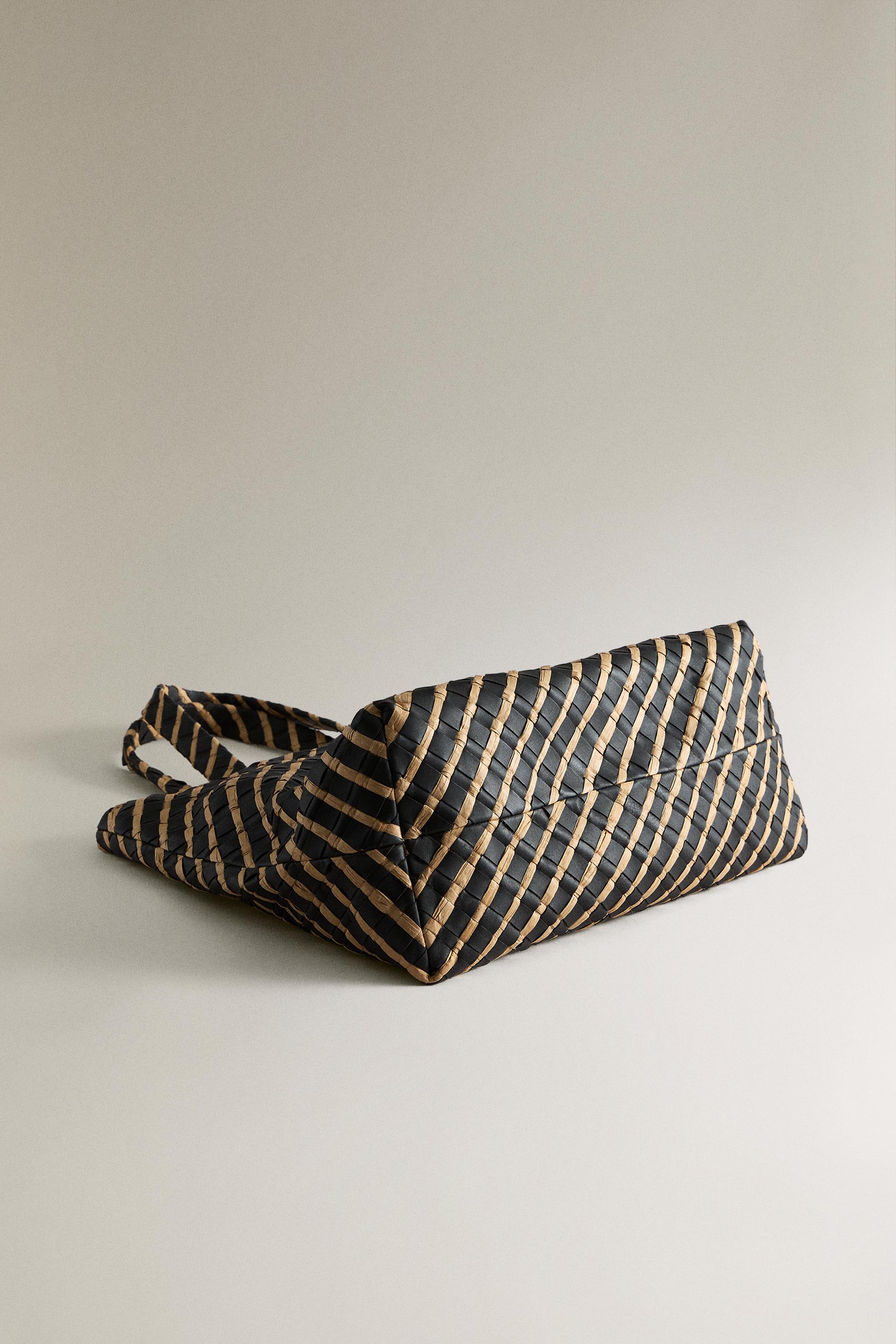 BRAIDED LEATHER TOTE BAG